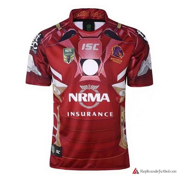 Camiseta Brisbane Broncos Hombre de Acero 2017-2018 Rojo Rugby